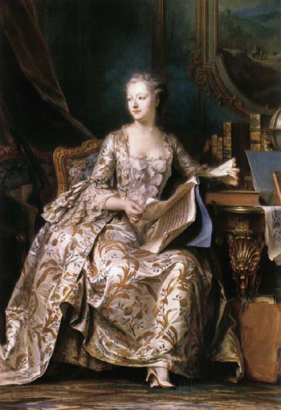 LA TOUR, Maurice Quentin de Portrait of Madame de Pompadour Norge oil painting art